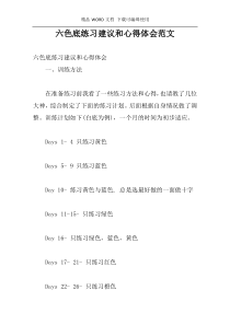 六色底练习建议和心得体会范文