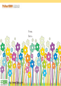 可爱的彩色小花朵卡通矢量PPT模板