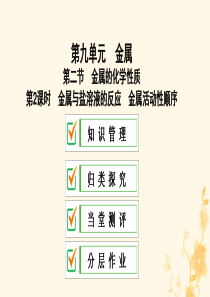 2018-2019学年九年级化学下册 第九单元 金属 第二节 金属的化学性质 第2课时 金属与盐溶液