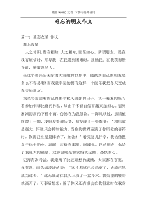 难忘的朋友作文