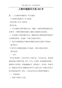 人物外貌描写片段300字