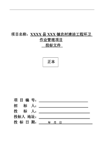 乡村道路保洁投标书