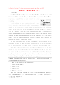 2018-2019学年高中英语 Module 3 Interpersonal Relationshi
