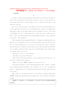 2018-2019学年高中英语 Unit 17 Laughter 课时跟踪练（三）Lesson 2 