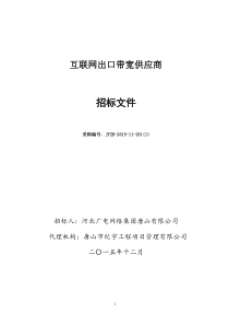 互联网出口带宽供应商招标文件