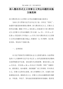 深入整治形式主义官僚主义突出问题的实施方案范例