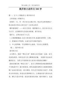 我开的小店作文500字