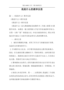 我是什么的教学反思