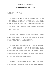 我最敬佩的一个人 作文