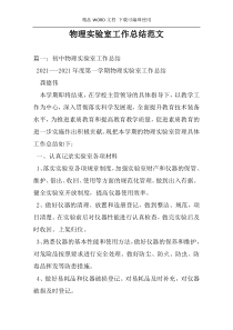 物理实验室工作总结范文