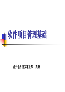 软件项目管理基础(1)