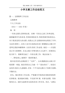 小学支教工作总结范文