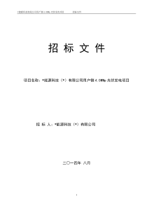 光伏电站4MWp招标文件