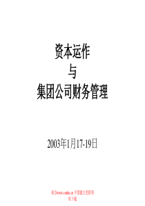 资本运作与集团公司财务管理（PPT 257）
