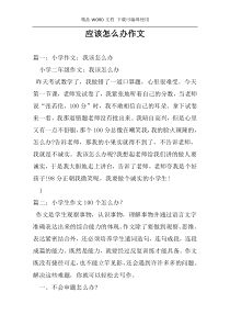 应该怎么办作文