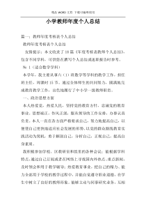 小学教师年度个人总结