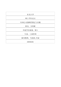 USSM公司战略的制定与实施