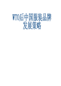 WTO後中國服袯品牌癓展策略（PPT 15页）