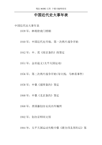 中国近代史大事年表