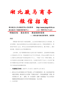 湖北骏马移动商务招商方案