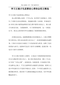 学习王继才先进事迹心得体会范文精选