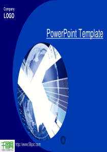 深蓝城市商务PPT模板