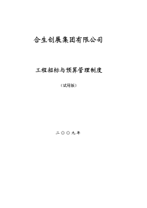 合生工程招标与预算管理制度
