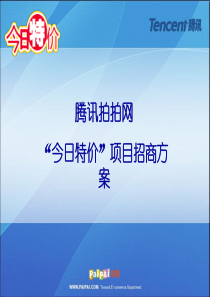 腾讯拍拍网今日特价项目招商方案