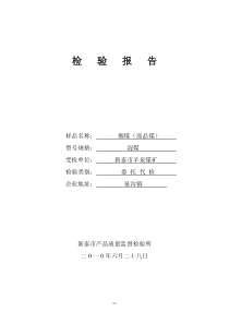 煤炭检验报告