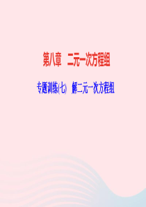 七年级数学下册第八章二元一次方程组专题训练七解二元一次方程组作业课件新版新人教版