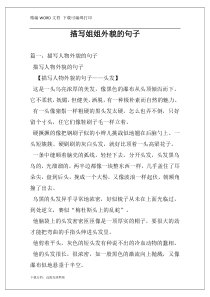 描写姐姐外貌的句子