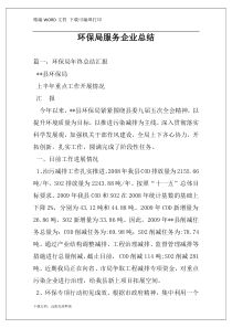 环保局服务企业总结