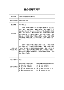重点招商项目表