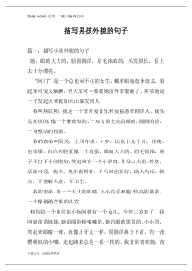 描写男孩外貌的句子