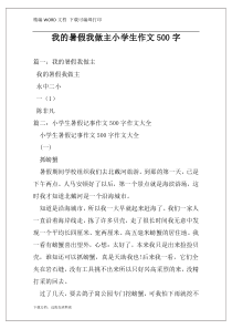 我的暑假我做主小学生作文500字