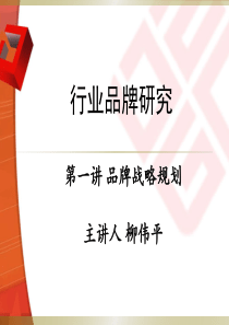 《行业品牌研究》01品牌战略规划