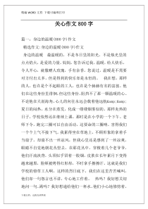关心作文800字