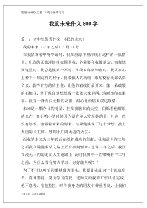 我的未来作文800字