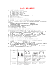 全国2018年中考化学试题分单元汇编 第八单元 金属和金属材料（无答案）