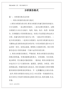 分析报告格式