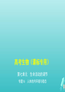 课标专用5年高考3年模拟A版2020高考生物专题16人体的内环境与稳态课件