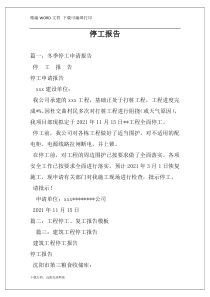 停工报告