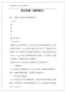 项目经理（述职报告）