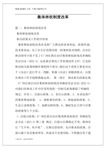 集体林权制度改革