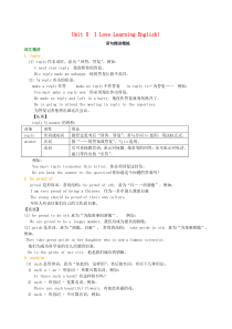 七年级英语下册 Unit 5 I Love Learning English词句精讲精练 （新版）冀