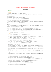 七年级英语下册 Unit 4 After-School Activities词句精讲精练 （新版）冀
