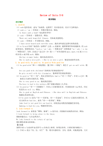 七年级英语下册 Review of Units 5-8词句精讲精练 （新版）冀教版