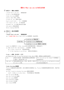 七年级英语下册 Module 2 What can you do知识点归纳 （新版）外研版