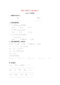 三年级英语上册 Unit 2 This is my pencil Lesson 11 同步练习3 人