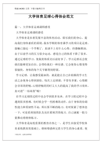 大学体育足球心得体会范文